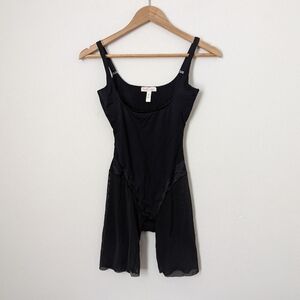 Haute Contour by SPANX Pitch Black Open Busy Mid Thigh Shapewear Bodysuit